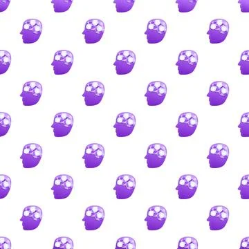 Purple human head brain idea pattern Stock Illustration