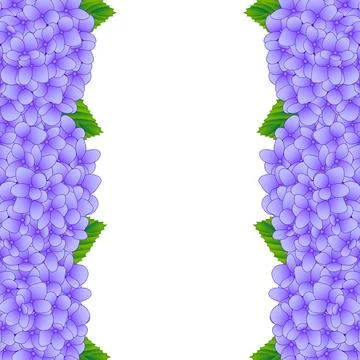 Purple Hydrangea Flower Border Stock Illustration