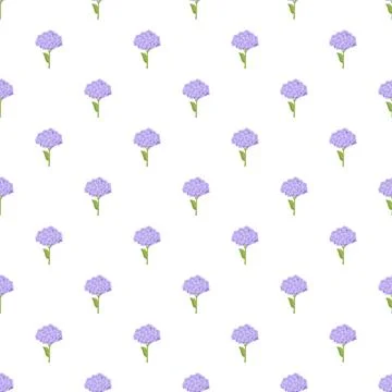 Purple hydrangea flowers creating seamless floral pattern Stock Illustration