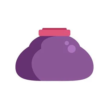 Purple ice pack providing cold therapy relief Stock Illustration