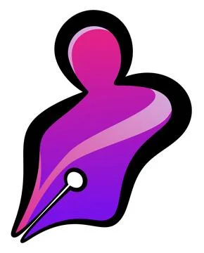 Purple Icon with Pen Tool Tip for Designer Illustrazione stock