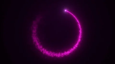 Purple illuminate circle frame design particles seamless loop. Abstract cosmic Video stock 242513882