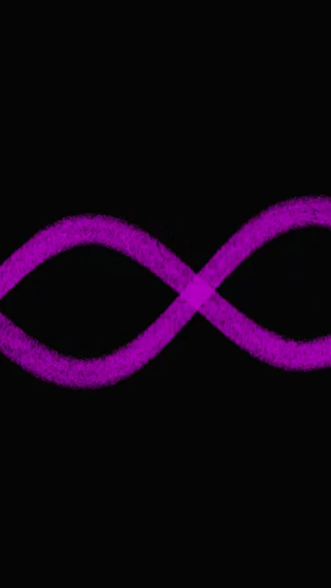 Purple Infinity Symbol Drawn with Textured Brush Strokes on vertical mobile.. Stock Footage 321727492