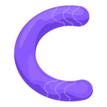Purple inflatable swim ring forming the letter c 스톡 일러스트