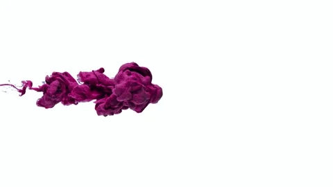 Purple ink beautifully diffuses in water creating vibrant abstract shape moti Stock Footage 327520347