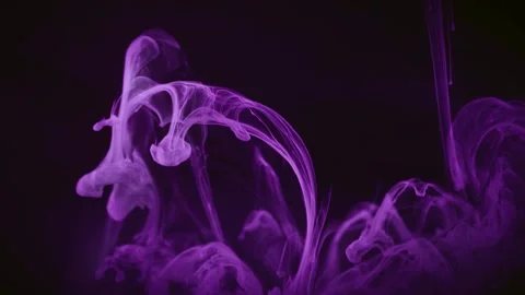 Purple Ink Cloud Dissolve Overlay Dark Vídeos de archivo 334625198