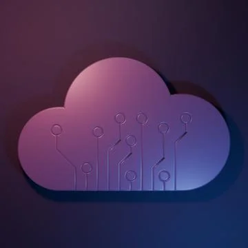 Purple Internet of things icon isolated on purple-blue background. Cloud co.. Stock Illustration