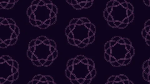 Purple intertwined lines on black background forming complex pattern Stock Footage 322053244