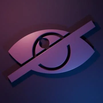 Purple Invisible or hide icon isolated on purple-blue background. Minimalis.. イラスト素材