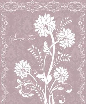 Purple invitation card, vector design Stockillustratie