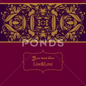 Purple Invitation Stock Illustration