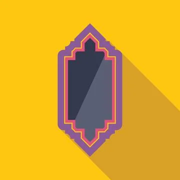 Purple islamic window frame with yellow background Stockillustratie
