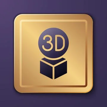 Purple Isometric cube icon isolated on purple background. Geometric cubes solid Stock Illustration