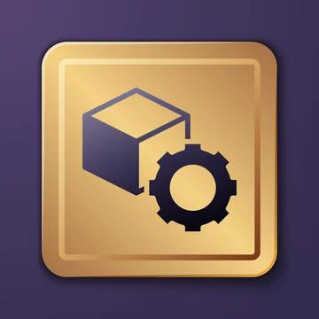 Purple Isometric cube icon isolated on purple background. Geometric cubes solid Stock Illustration