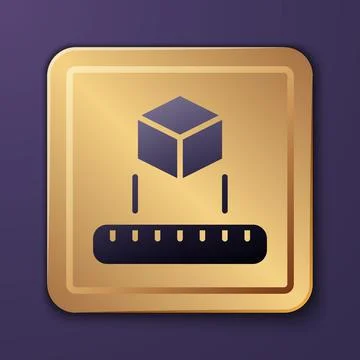 Purple Isometric cube icon isolated on purple background. Geometric cubes solid Stock Illustration