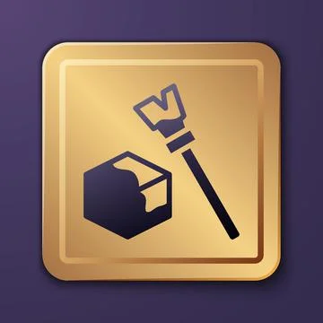 Purple Isometric cube icon isolated on purple background. Geometric cubes sol Illustrazione stock