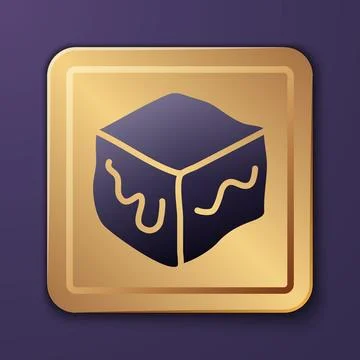 Purple Isometric cube icon isolated on purple background. Geometric cubes s.. Stock Illustration