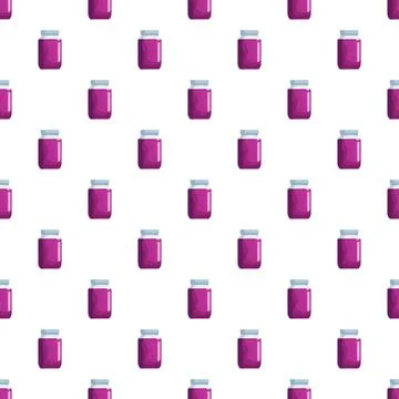 Purple jam jars seamless pattern design 库存插图
