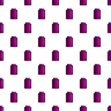 Purple jars filling a seamless pattern background Stock Illustration