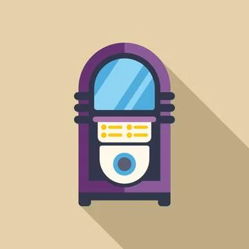 Purple jukebox casting long shadow on right side Stock Illustration