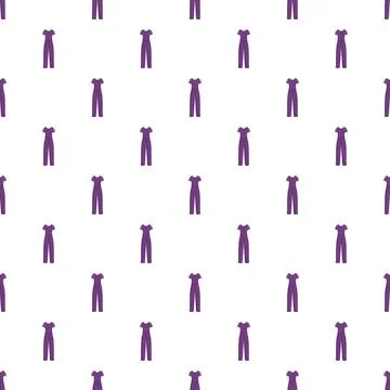 Purple jumpsuit repeating in a seamless pattern on white background Stock Illustration
