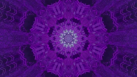 Purple Kaleidoscopic Abstract Geometric Pattern Art Stock Footage 303140647