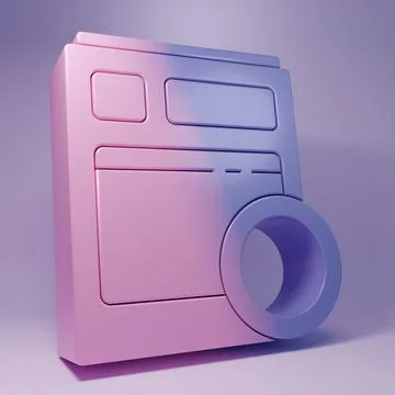 Purple Kitchen dishwasher machine icon isolated on purple background. Minim.. Stock Illustration