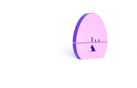 Purple Kitchen timer icon isolated on white background. Egg timer. Cooking ut Illustrazione stock