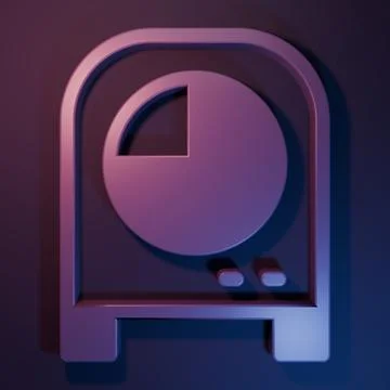 Purple Kitchen timer icon isolated on purple-blue background. Cooking utens.. Illustrazione stock