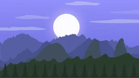 Purple Landscape Stock Illustration