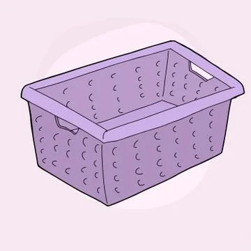 Purple laundry basket Stock Illustration