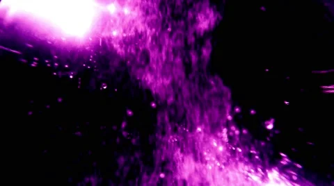 Purple Lava of Bubbles Poured Down Into Impenetrable Darkness of the Abyss Stock Footage 61317233
