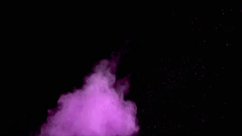 Purple Lavender Particles Powder Throw Slow motion for Compositing Stock Footage 155805005
