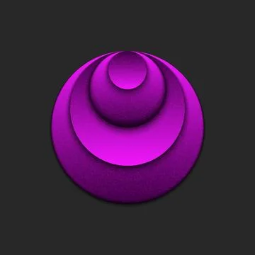 Purple layered circular pattern logo with round geometric shape and smooth .. Stock Illustration