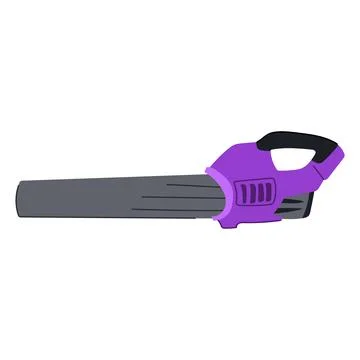 Purple leaf blower tool cleaning garden equipment illustration Ilustração Stock