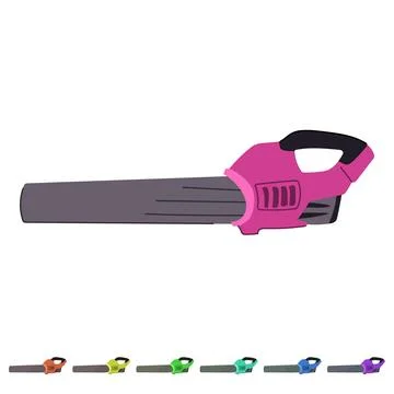 Purple leaf blower tool cleaning garden equipment graphic Ilustração Stock