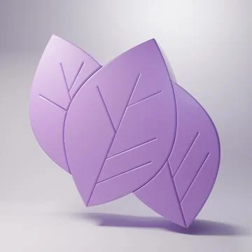 Purple Leaf icon isolated on grey background. Leaves sign. Fresh natural pr.. Stock Illustration