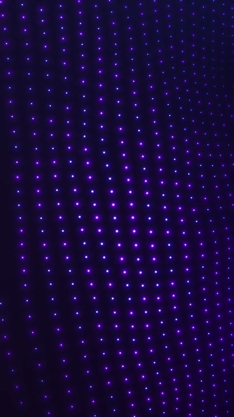 Purple LED dot grid with neon glow and deep perspective on dark background,.. Stock Footage 343384320