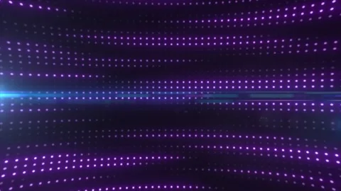 Purple LED dot tunnel with blue lens flare, forming an abstract neon techno.. 스톡 동영상 342524104