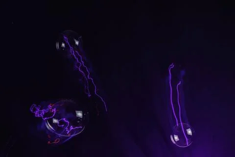 Purple LED Lights Reflect In Bubbles Stock Photos