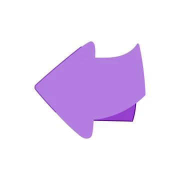 Purple left arrow indicating direction and movement Stock Illustration