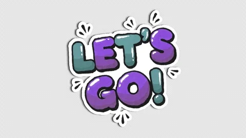 Purple Let's Go Wiggle Sticker, Doodle Style Stock-Footage 321055151