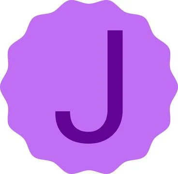 Purple Letter J Vector Design Isolated on White Background Stock Illustration