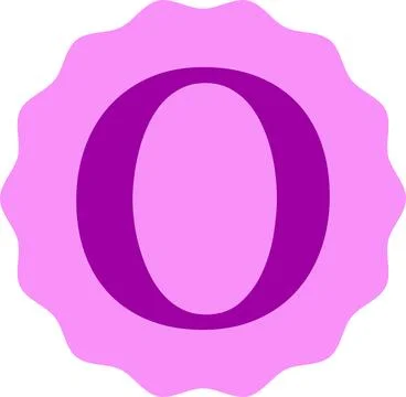 Purple Letter O Vector Design Isolated on White Background Stock Illustration