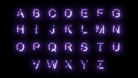 Purple letters twinkle on a black background Stock Footage 152458040