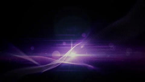Purple light and digital particles wave flow abstract background, Technology Stock Footage 217662026