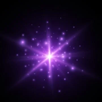 Purple light effect. Abstract background with shiny sparkles and glitter du.. Illustrazione stock