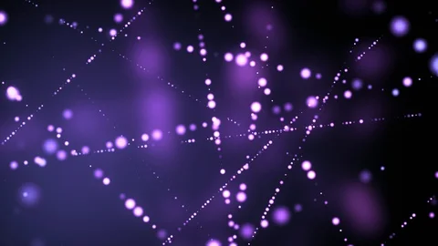 Purple Light Links particles Stock Footage 92338924