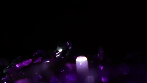 Purple light rays, bokeh glow Stock Footage 315316337