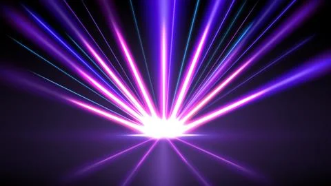 Purple Light Rays with Reflection, Vector Illustration Illustrazione stock